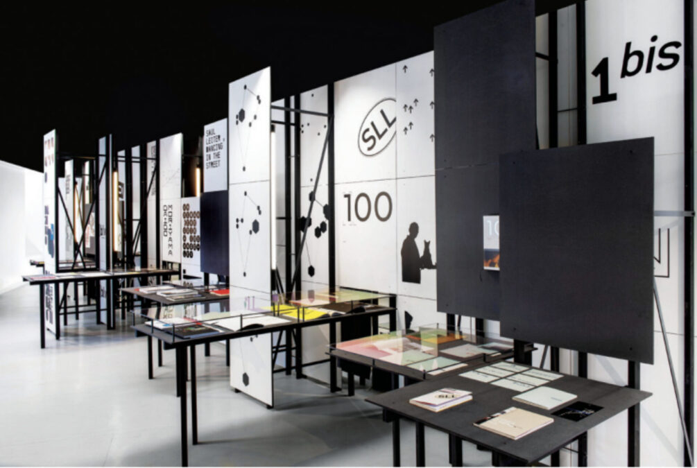 Vue de l'exposition Aller/Voir/Pouvoir/Faire, Biennale internationale de Design Graphique, Le Signe, Chaumont, 2021