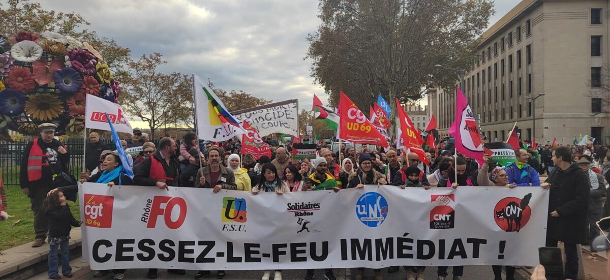 Les manifestants réclament un cessez-le-feu immédiat dans la bande de Gaza, en novembre 2023.