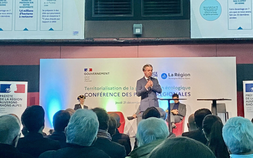 Christophe Béchu, ministre de la Transition écologique à Lyon jeudi 21 décembre pour présenter la planification écologique. @L.A