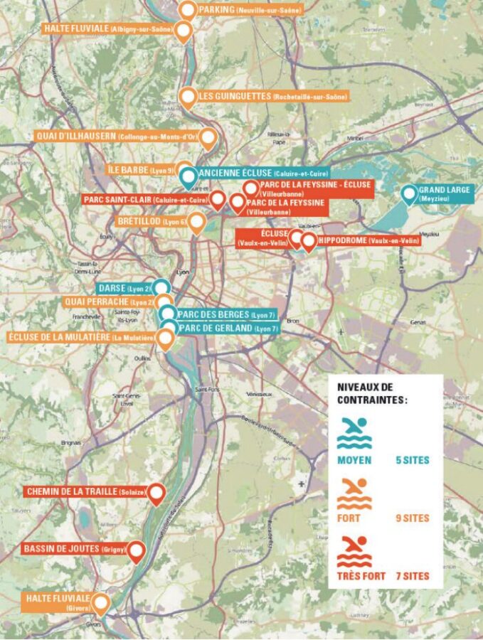 Zone de baignade étude carte analyse