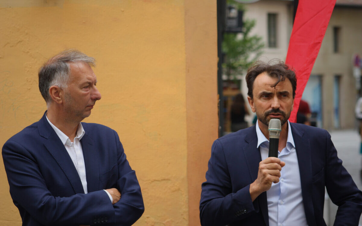 Le président de la Métropole de Lyon, Bruno Bernard et le maire de Lyon, Grégory Doucet. (@Nathan Chaize)