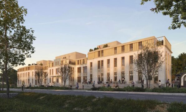 Perspective de l’hôtel du commandement côté rue après travaux © Emmanuelle Andreani Architecte