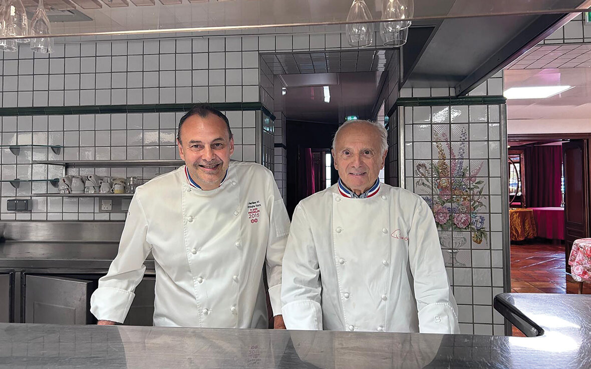 Les chefs cuisiniers lyonnais Christophe Roure et Pierre Orsi