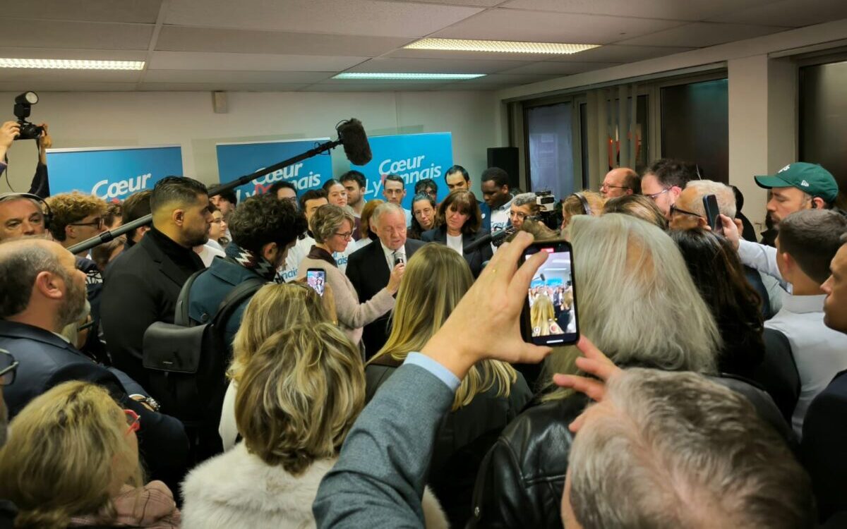 Jean-Michel Aulas lors de l'inauguration de son QG de campagne