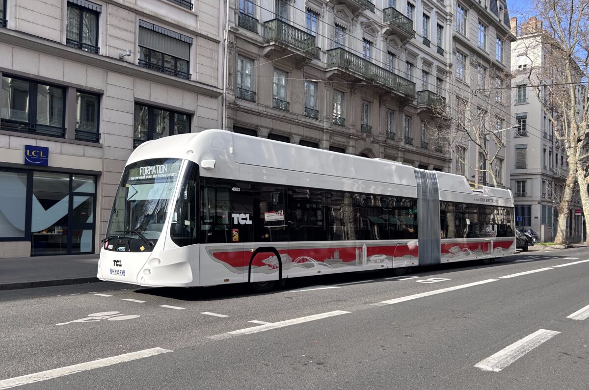 Un bus électrique à Lyon.