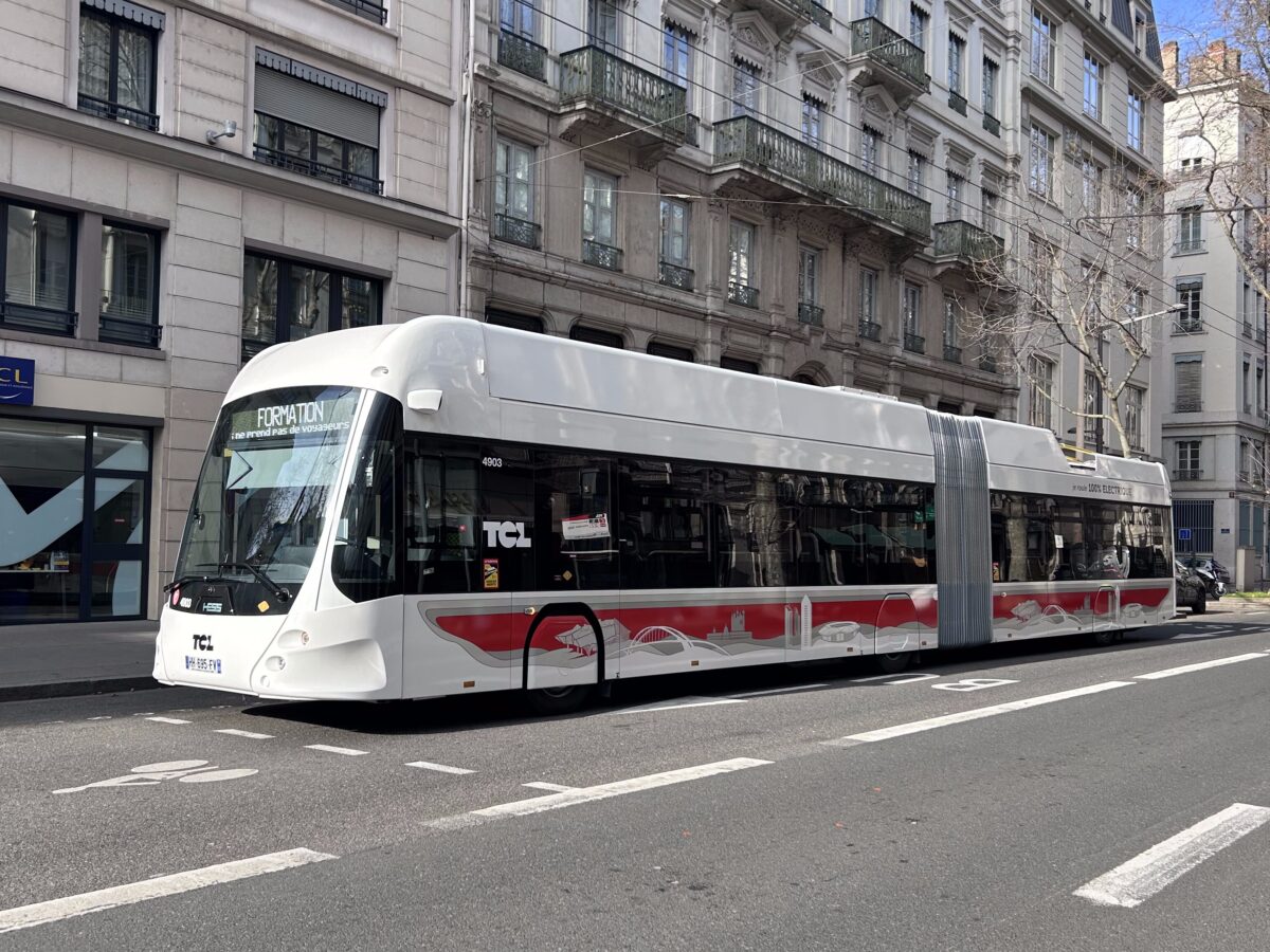 Un bus électrique à Lyon.