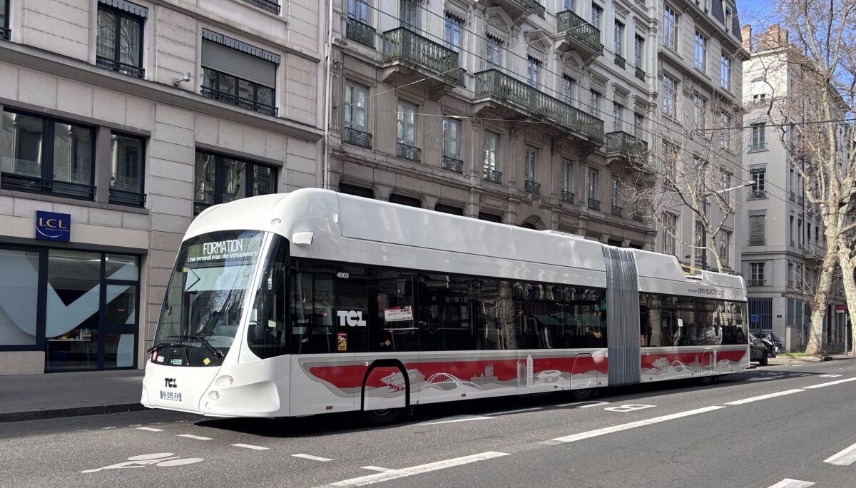 Un bus électrique à Lyon.