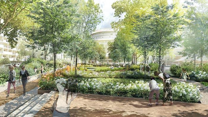 Place du Bachut perspective esplande Pina Bausch