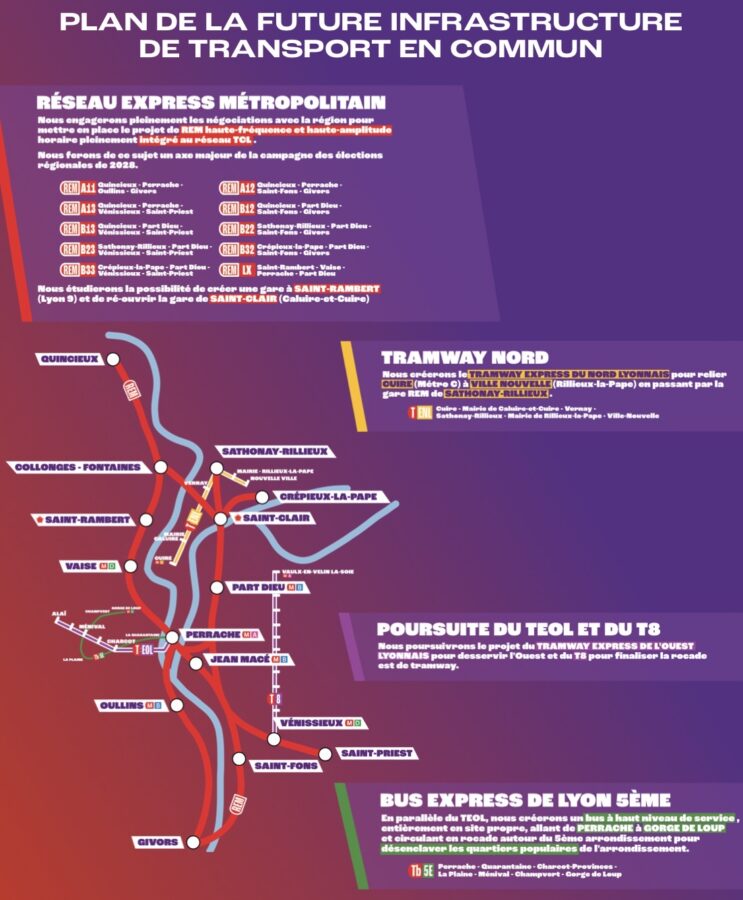 Plan du réseau de transport en commun proposé par LFI. 