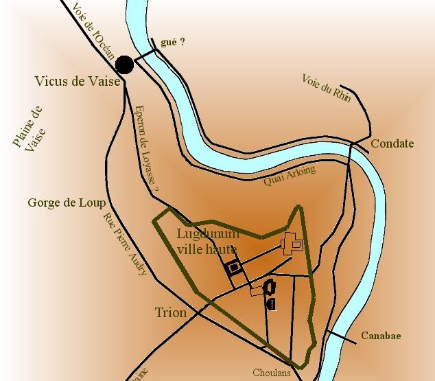 Plan de Lugdunum durant l'Antiquité. @lyonhistorique
