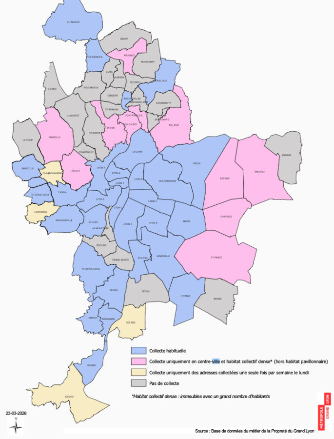Collecte des ordures le 25 mai 2026. Crédit : Grand Lyon
