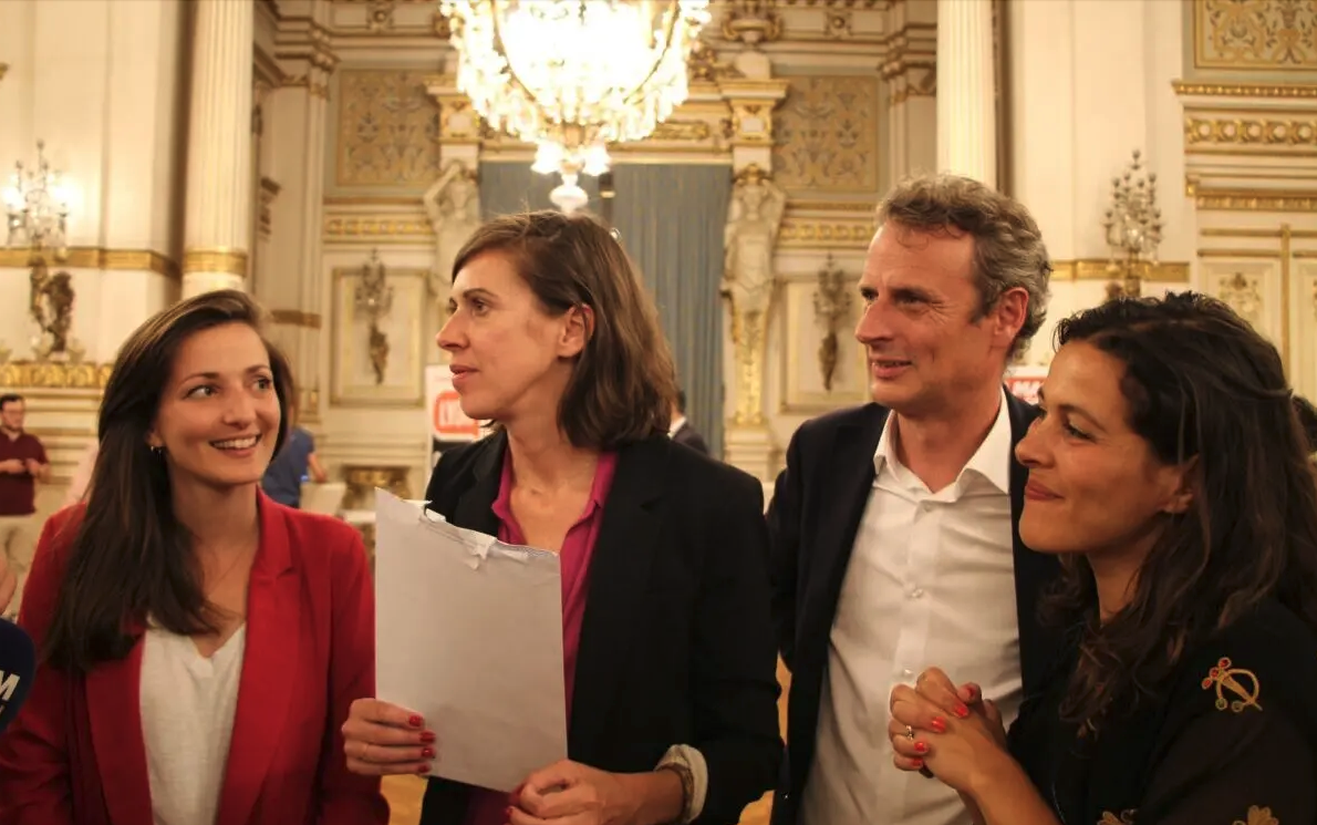 Marie-Charlotte Garin (Les Écologistes), Sandrine Runel (PS), Boris Tavernier (Les Écologistes) et Anaïs Belouassa-Cherifi (LFI)
